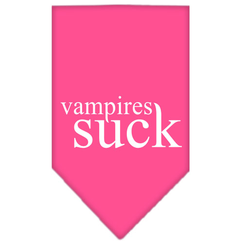Vampires Suck Screen Print Bandana Bright Pink Large